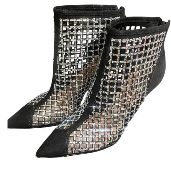 INC INTERNATIONAL CONCEPTS Women's Senalda Booties Black Sequins Sz 6